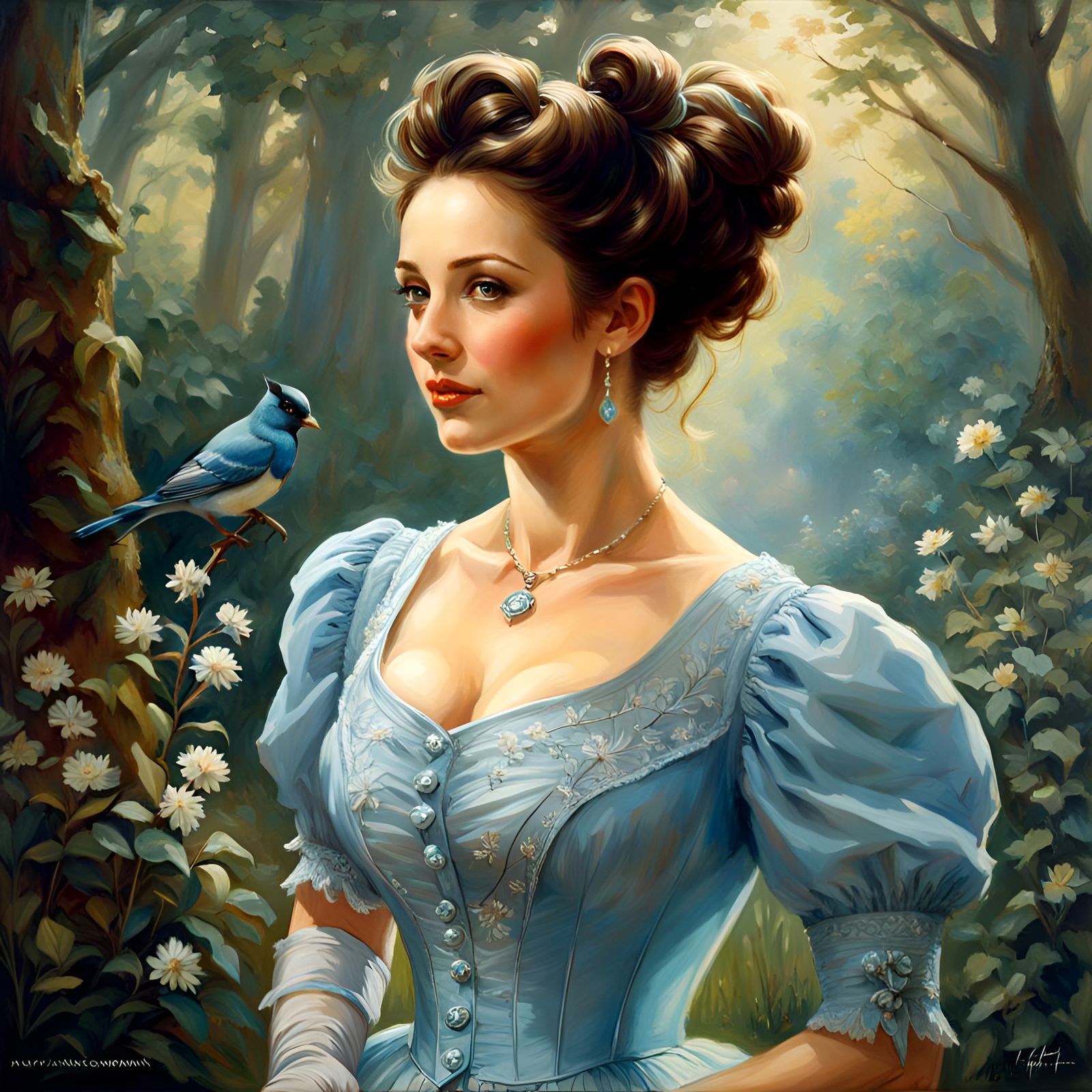 Victorian Woman in Mystic Garden Portrait