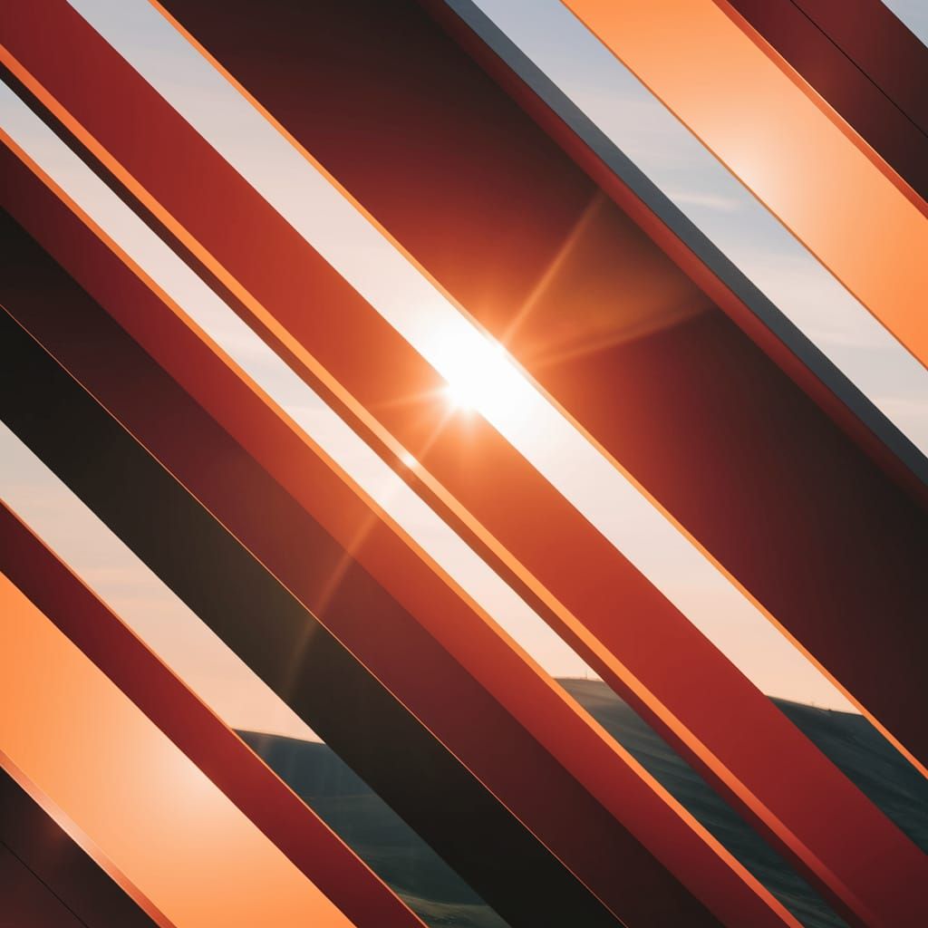 Abstract Geometric Forms in Sunset Light