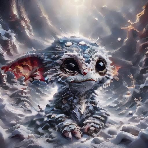 Cosmic Aurora Gremlin in Storybook Illustration Style