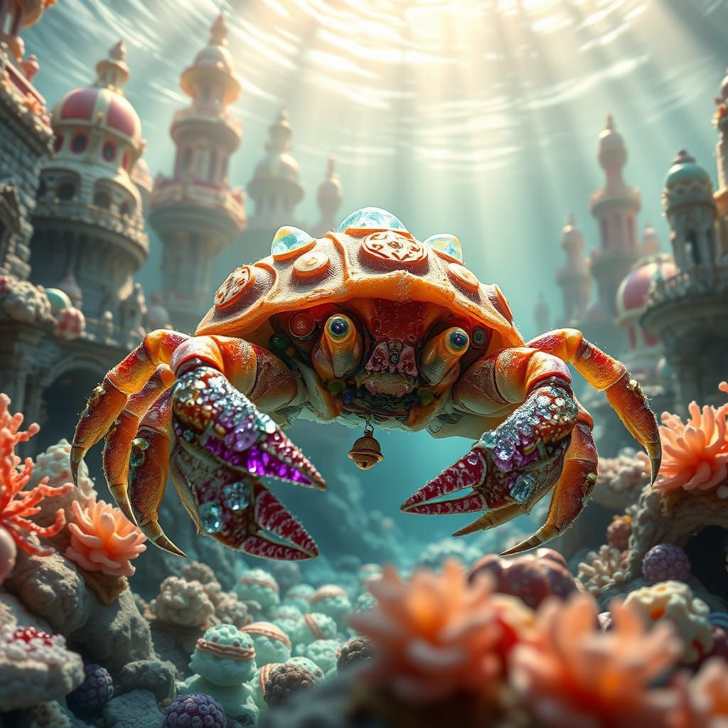 Hermit Crab Explores Sunken Candy Metropolis