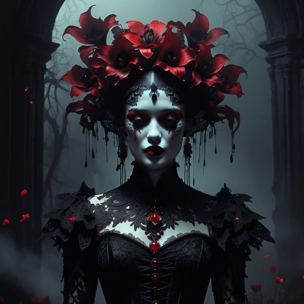 “Dark Angel” – The Crimson Widow’s Kiss (Dracunculus vulgaris – Dragon Lily)
🌿 Dark Allure, Dangerous Seduction, Velvet...