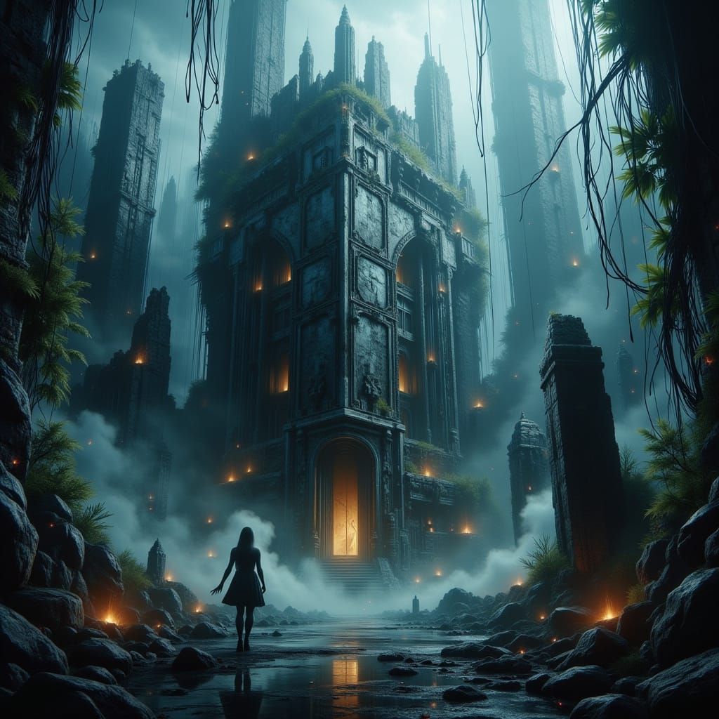 Ancient Temple Hidden in a Densely Overgrown Jungle in a Hau...