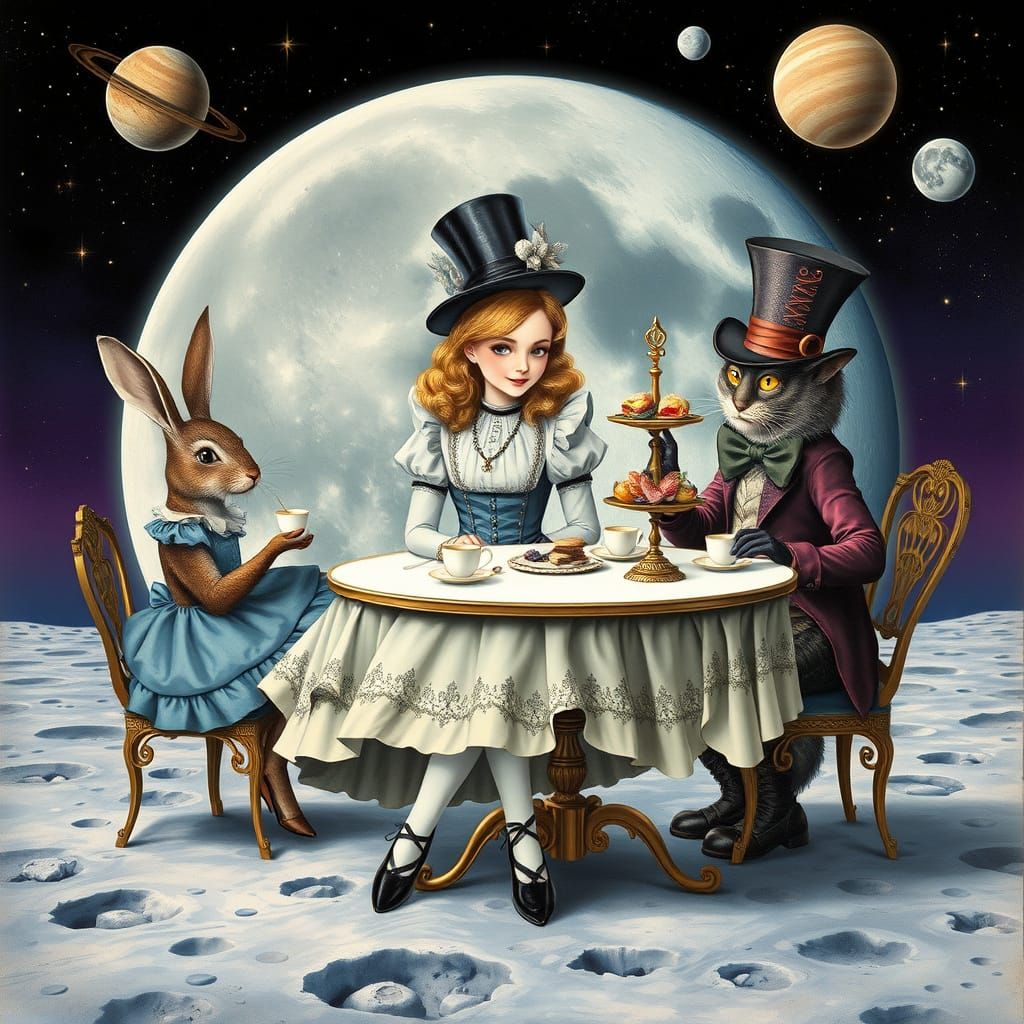 Alice in Wonderland Celebrates Whimsical Moon Tea Party