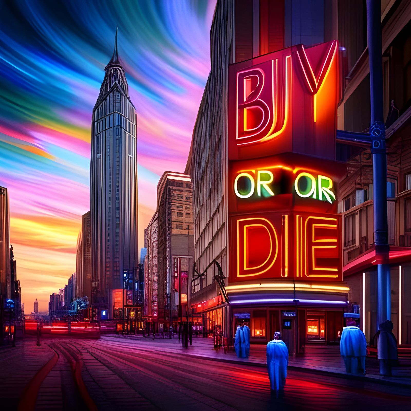 Orange Neon Letters 'OR' in Hyperrealistic Style