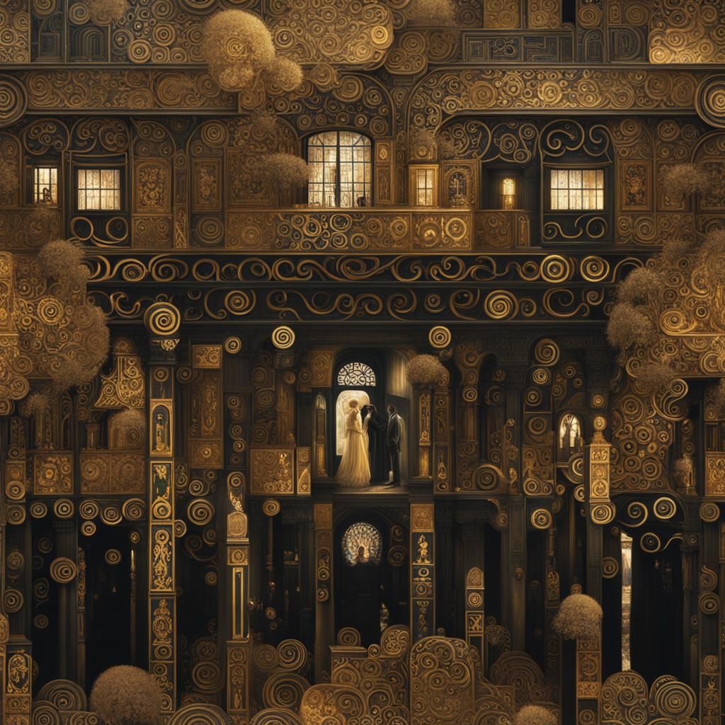Klimt-Inspired Digital Painting: A Golden Masterpiece