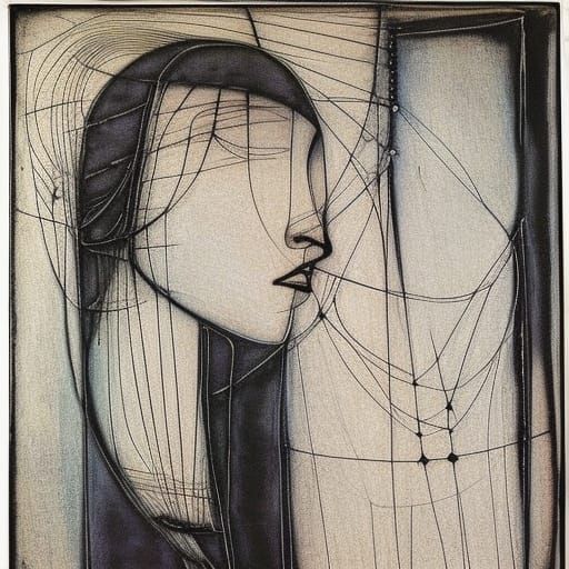 Abstract Flowers in Glasgow Style