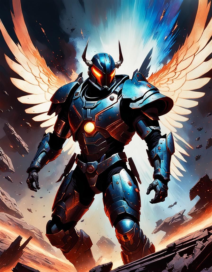 Heroic Darkhawk in Cosmic Ruins