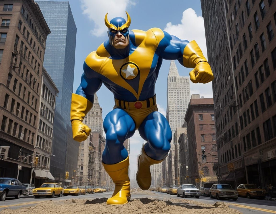 Goliath in Heroic Blue and Yellow Costume