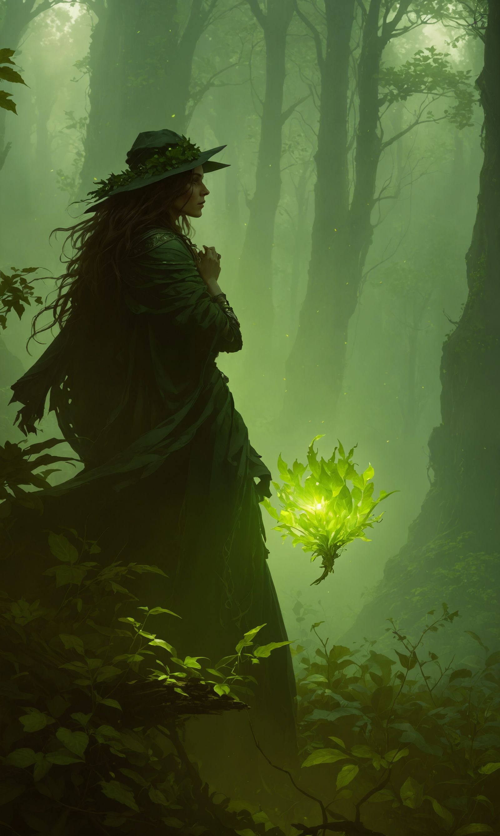 Nature Witch in Dark Fantasy Art