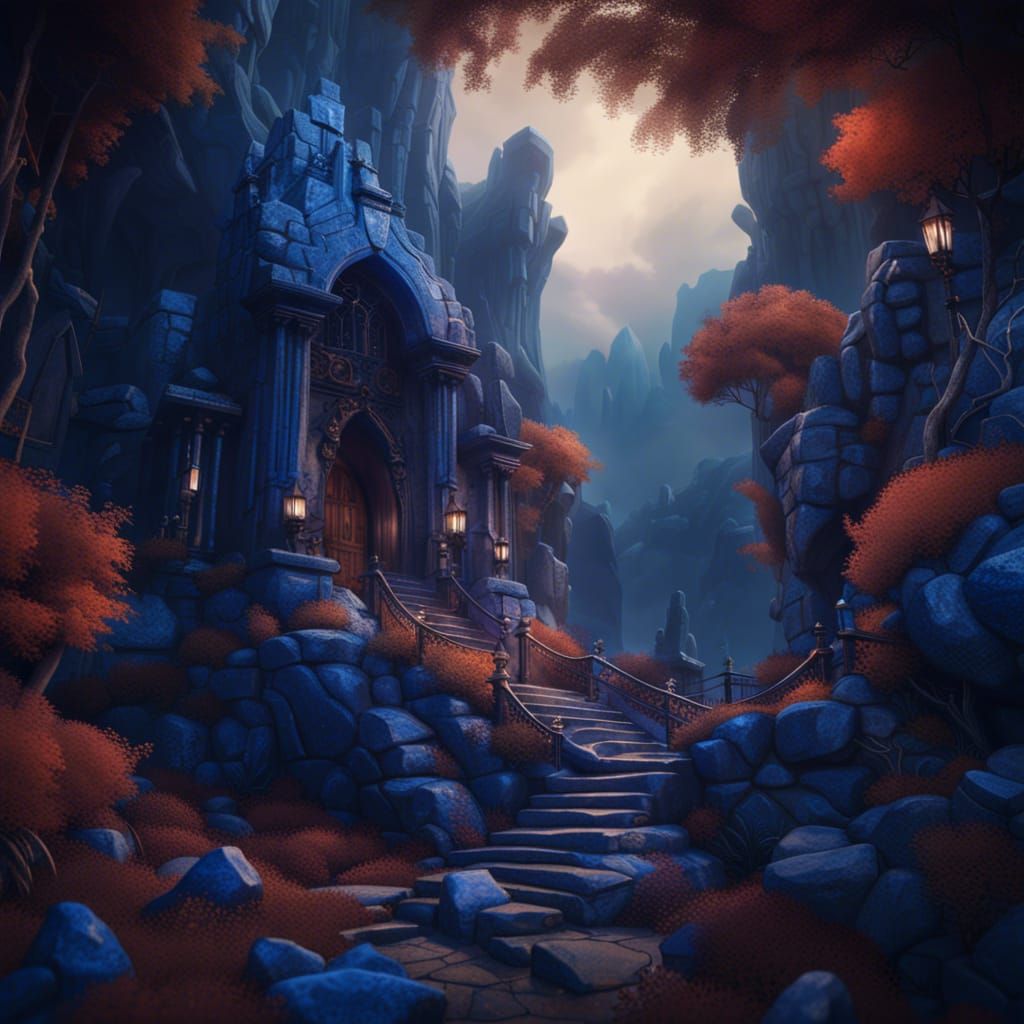 Bones and Sapphire Stones: Detailed Matte Painting
