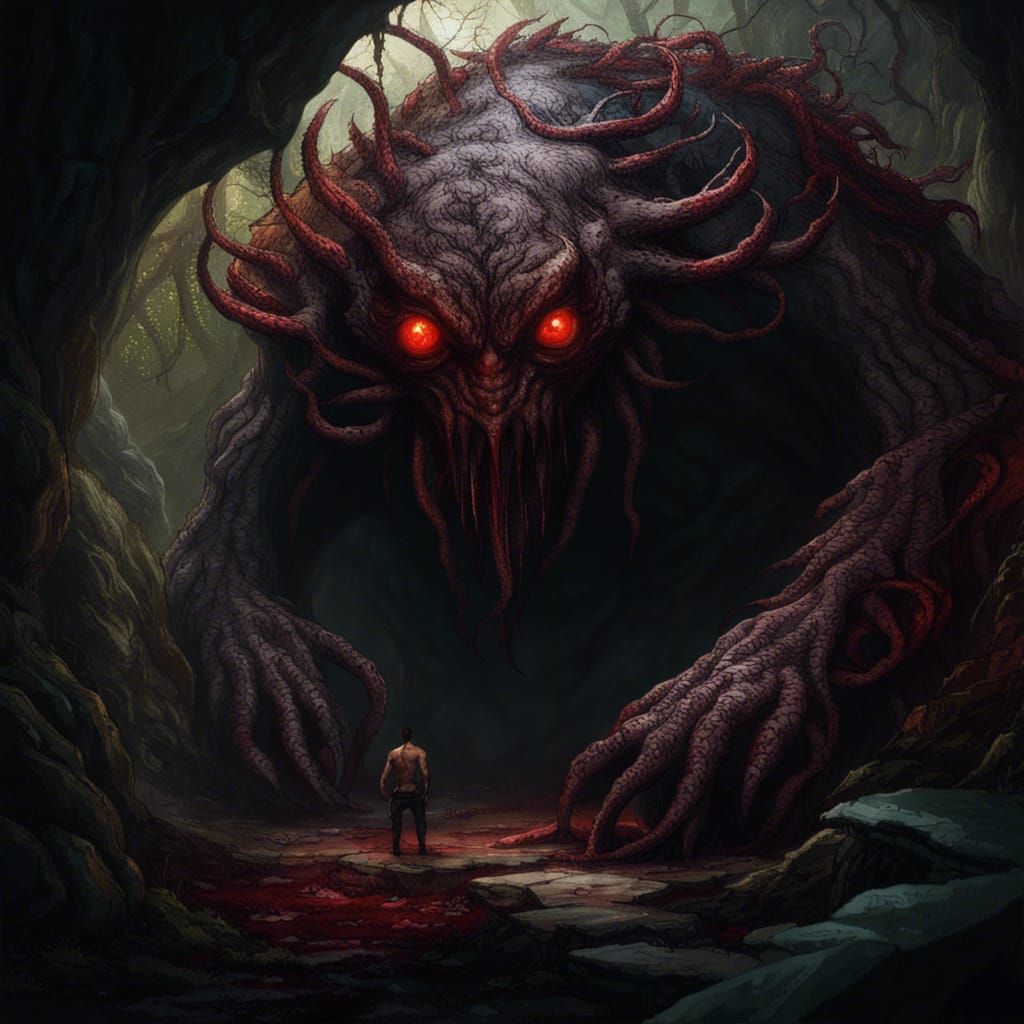 Red-Eyed Horror Guardian of the Dark Cave