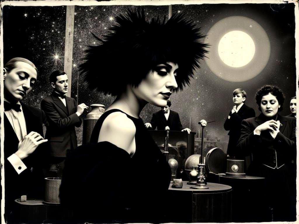 Dramatic Berlin Cabaret Poster in Weimar Expressionist Style