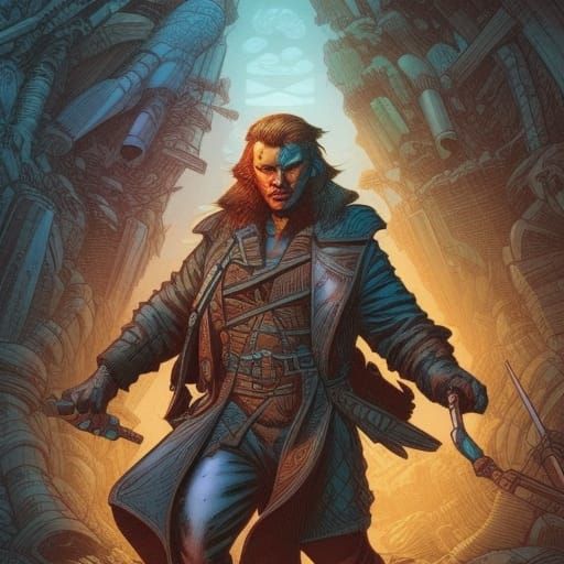 Dynamic Comic Book Art in a Hyperrealistic Style