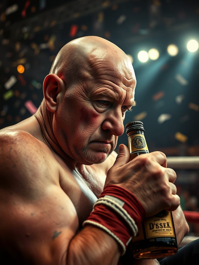 Grizzled Boxer's Descent into Carnival Clown