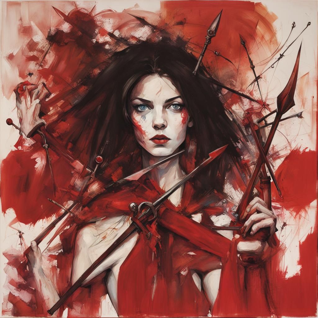 Soul Stealer Katarina with Daggers in Red Hues