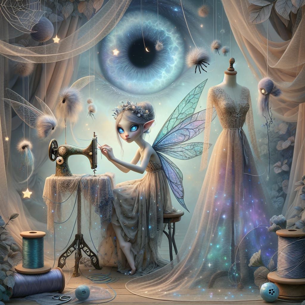 Pixie Seamstress Creating Ethereal Garments