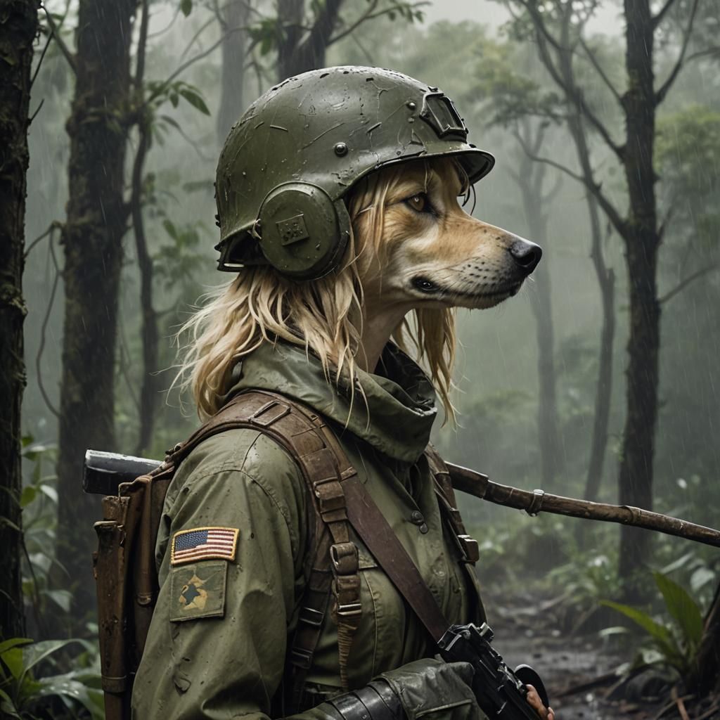 Canine Soldier in Vietnam Jungle Horror