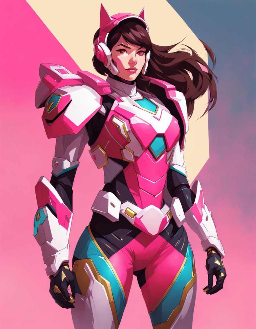 D.Va Overwatch as Power Ranger Digital Illustration