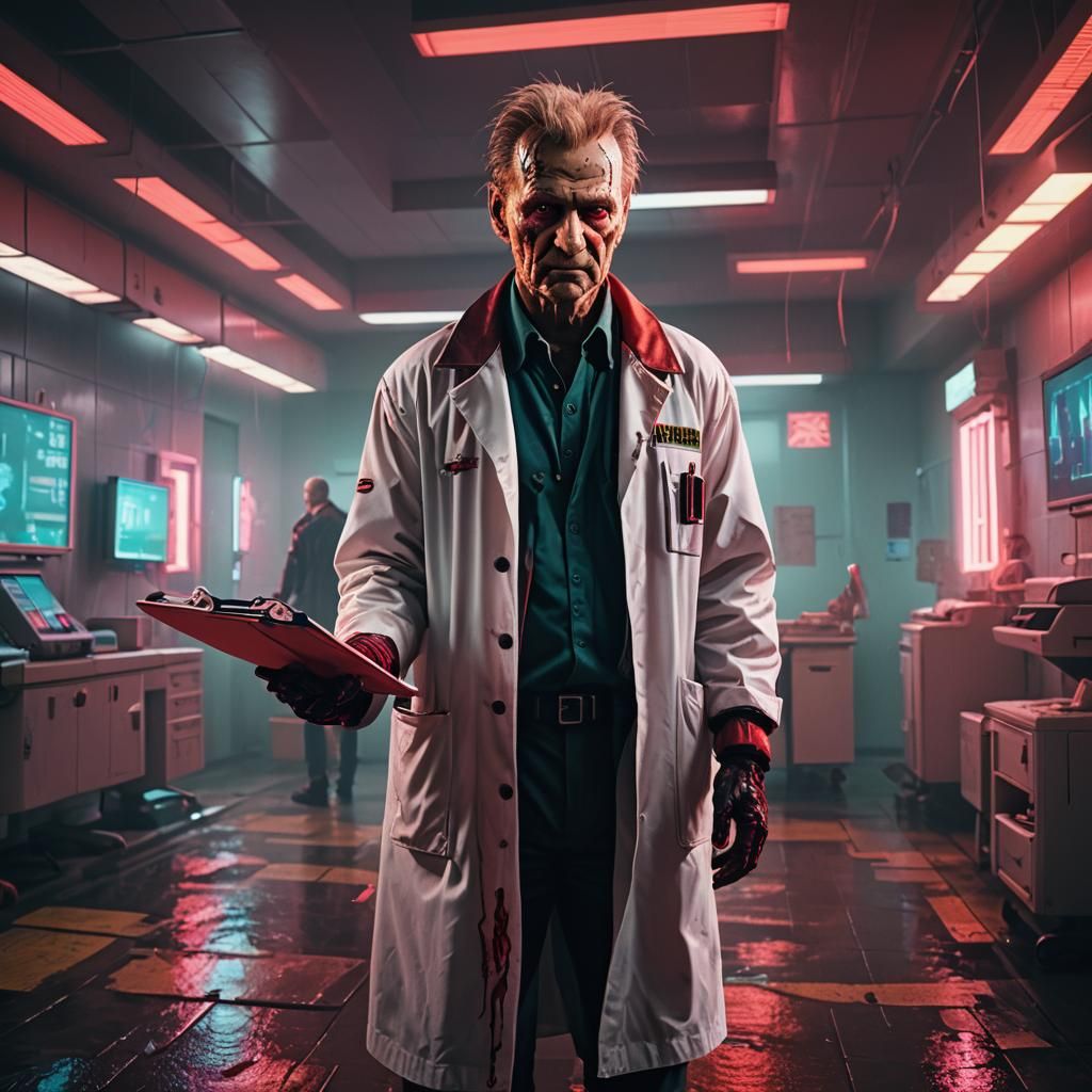 Cyberpunk Freddy Krueger as a Doctor