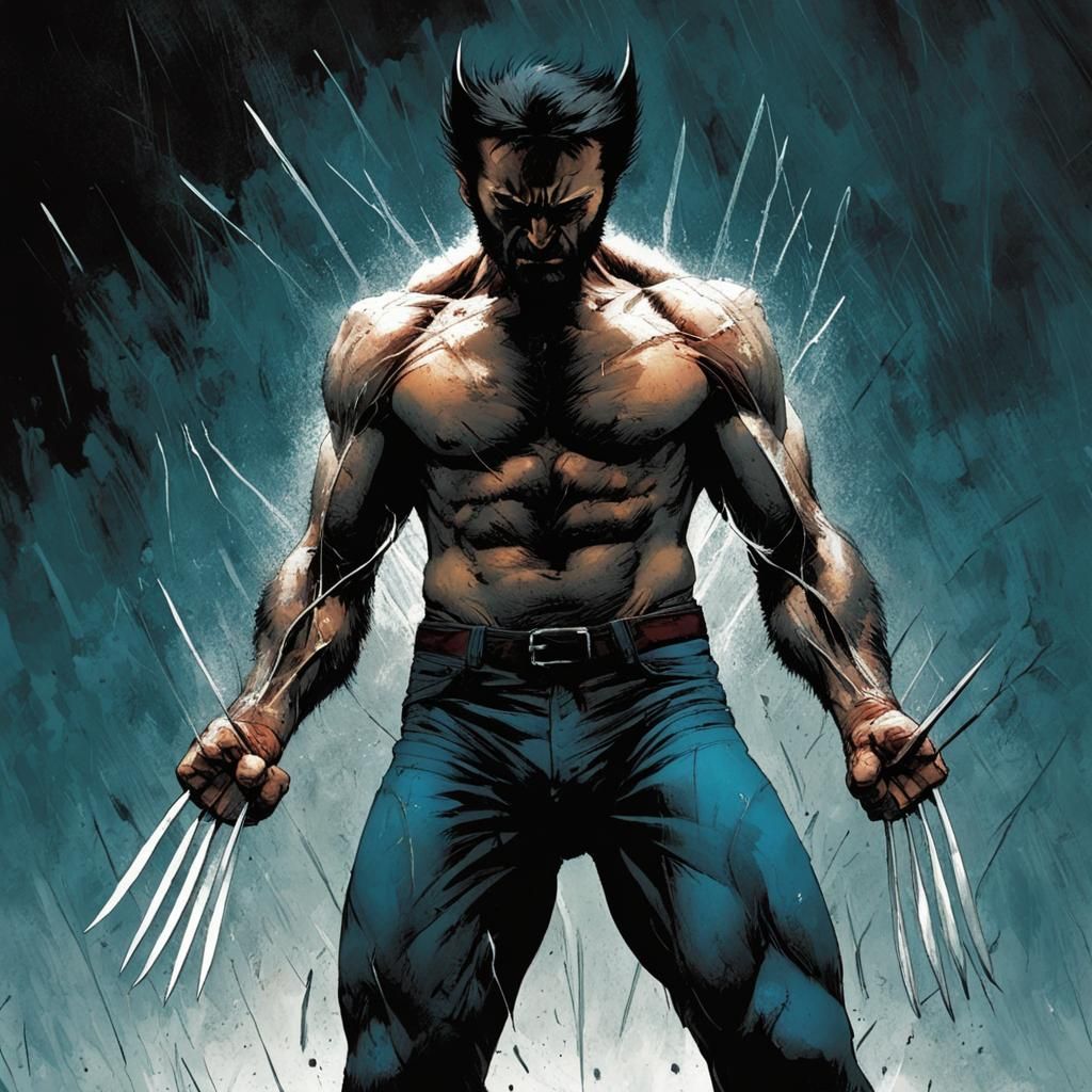 IMAX/parallax;
"(Wolverine:1.3) bloodshed+ripped muscular body.
( nanotechnology blades:1.2) ejects out of wrists and kn...