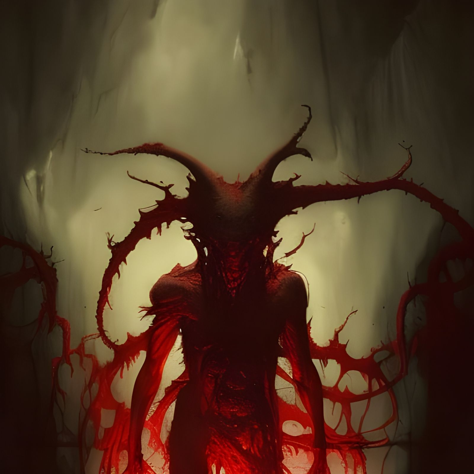 Blood Demon Emerging: Horror Art