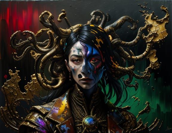 Surreal Woman Portrait with Melting Objects