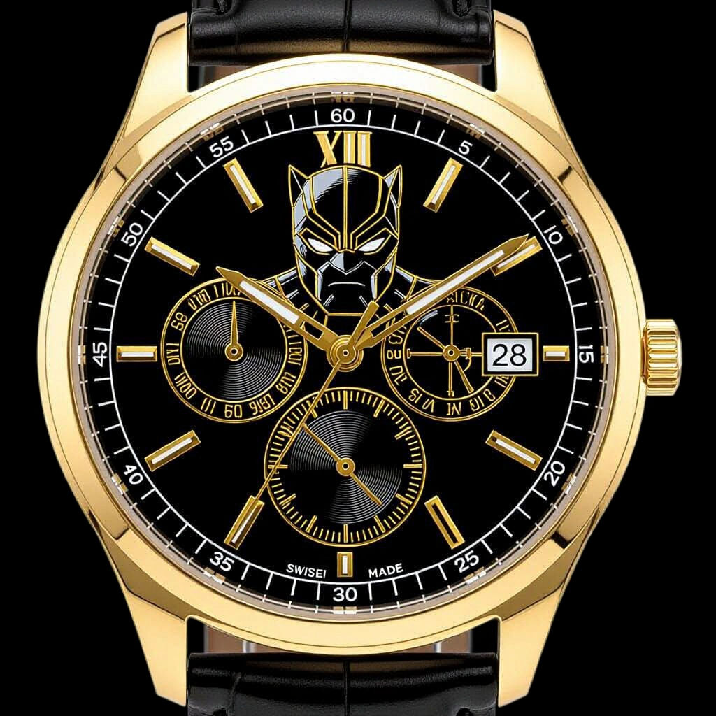 Black Panther Gold Timepiece: Marvel Comics Edition