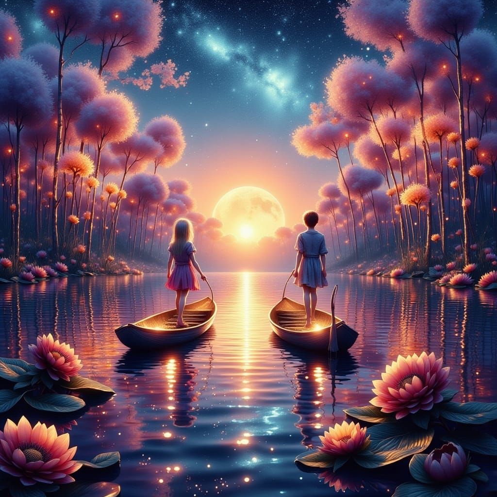 Vibrant Island Paradise in a Cyberpunk Dreamscape