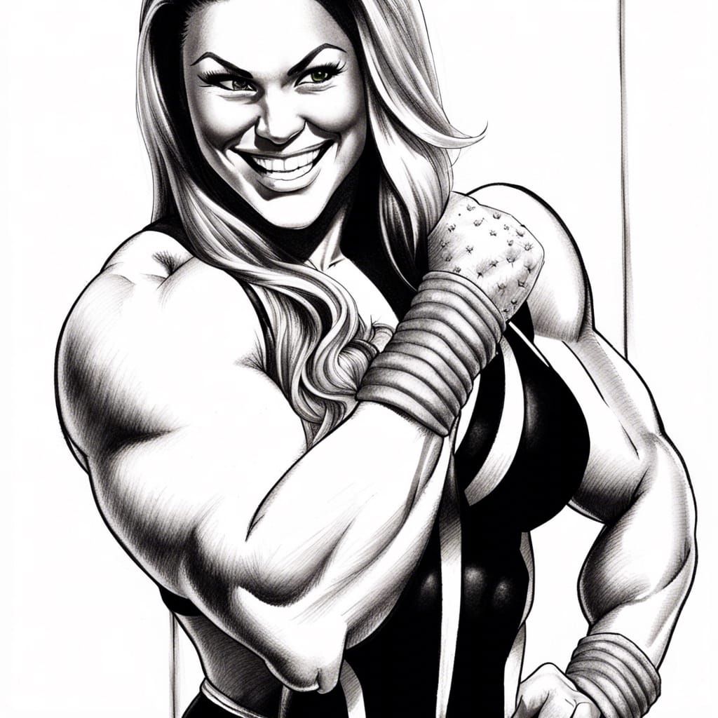 Bodybuilder as Hokuto no Ken Character in Digital Art