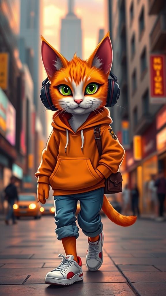 Urban Feline in Hip Streetwear