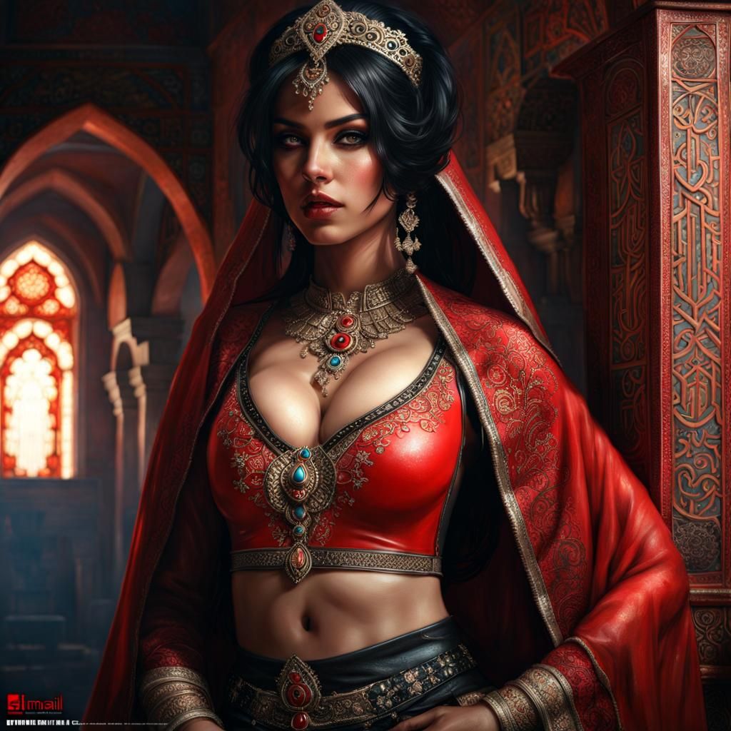 Beautiful Moroccan Woman in Latex Lingerie