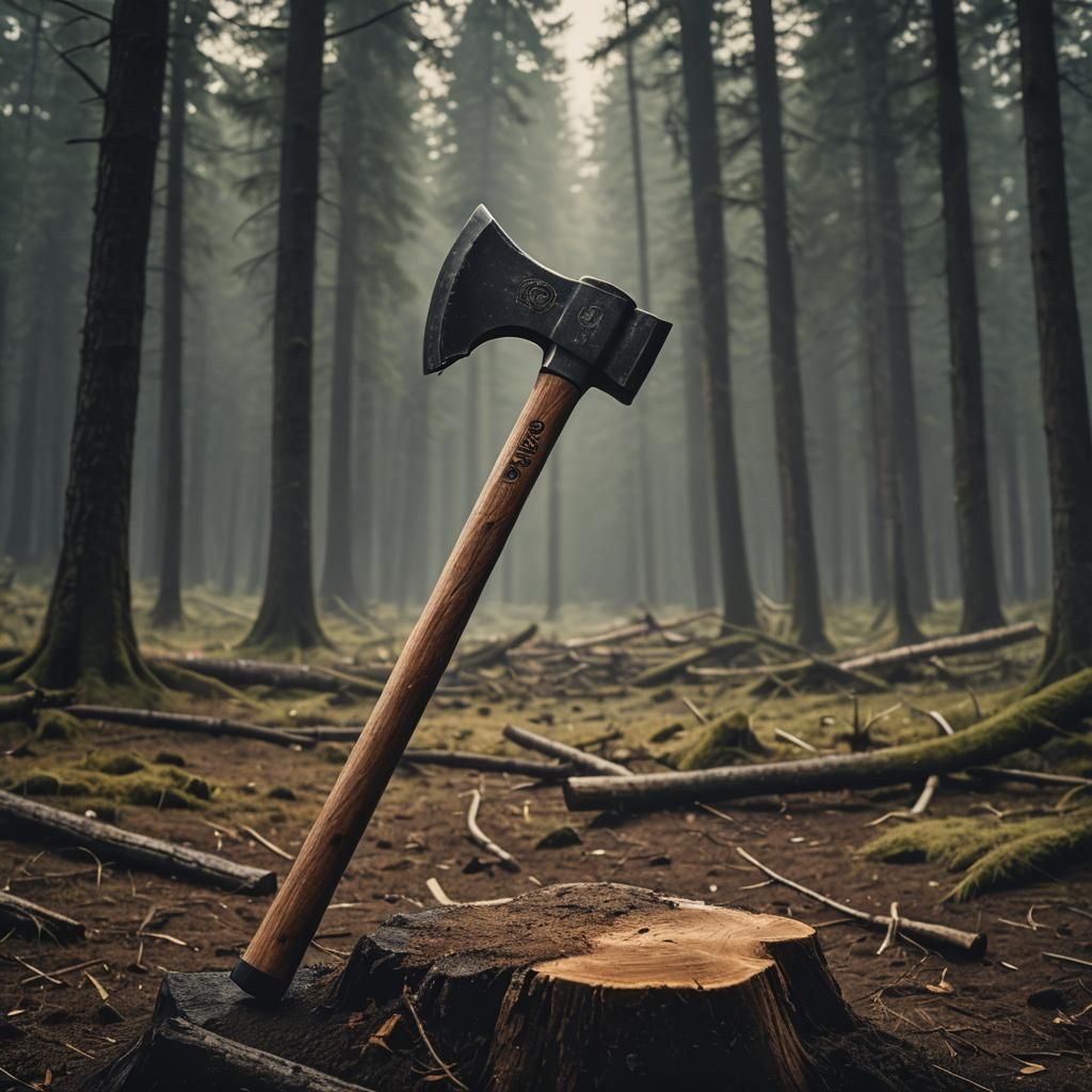 Dramatic Splitting Axe Cinematic Film Still