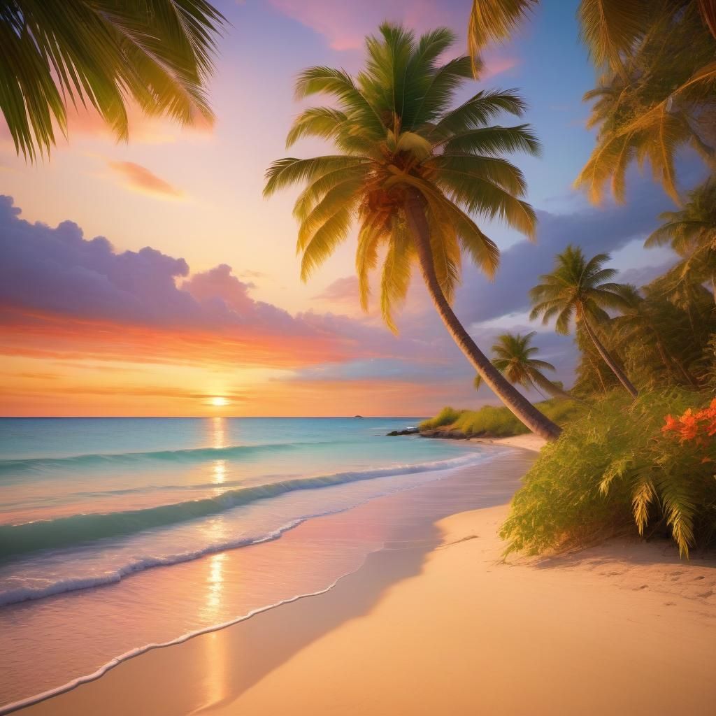 Tranquil Tropical Beach at Sunset