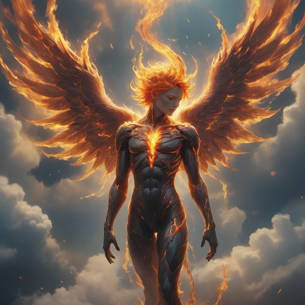 Fiery Soul Encased in Glass with Lava Sea