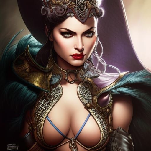 Woman Knight Portrait in Comic Book Style