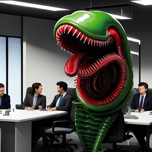 Alien Chestburster Disrupts Corporate Meeting