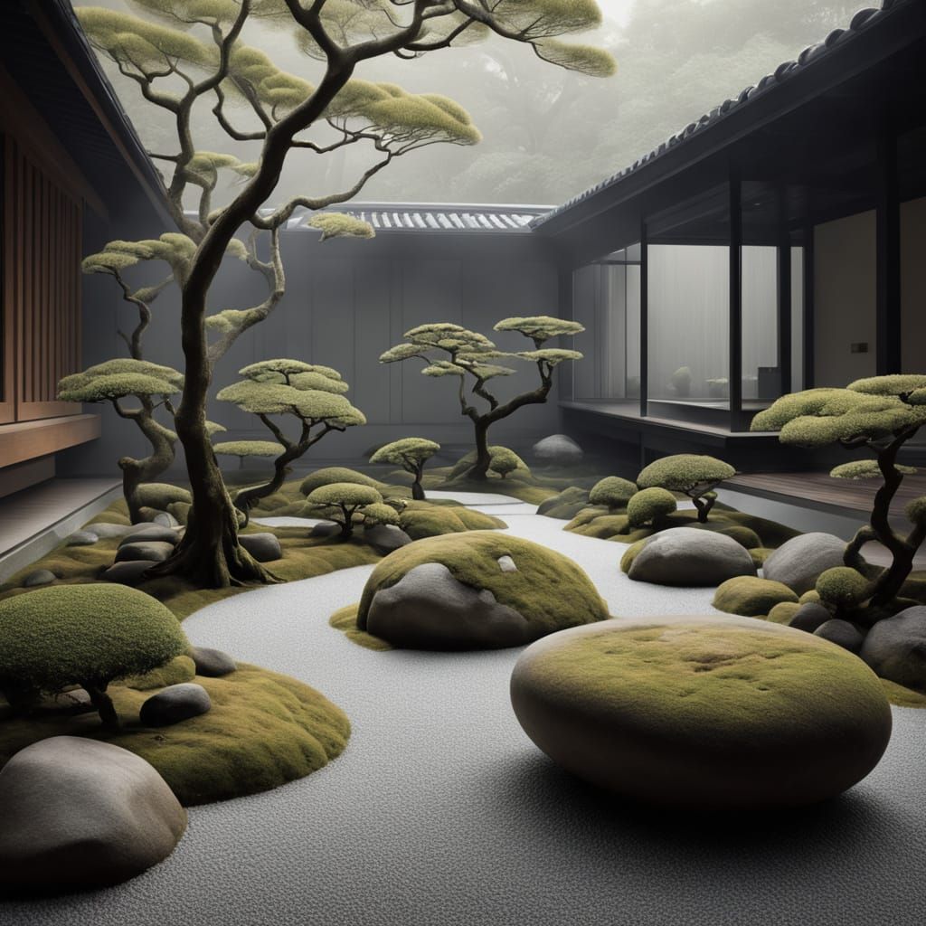 A serene zen garden