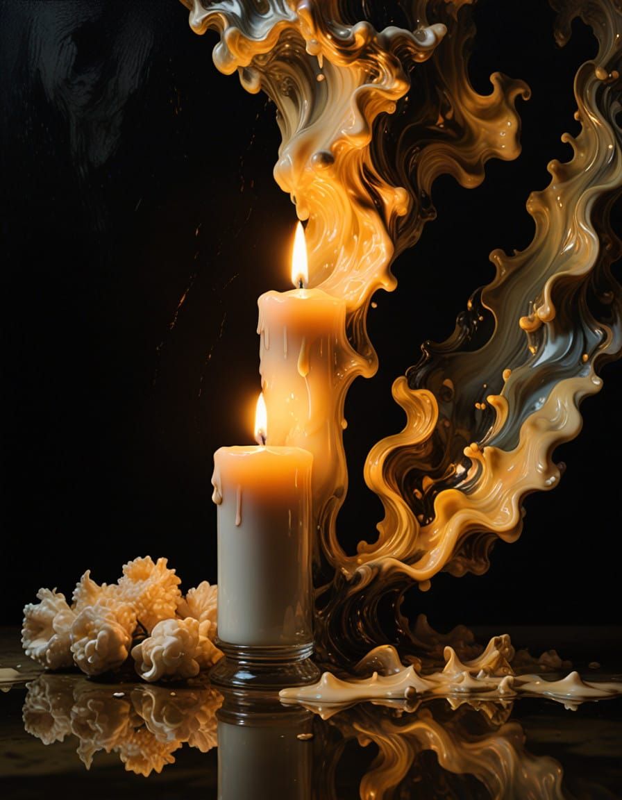 Dramatic Baroque Hallucination with Flaming Candles