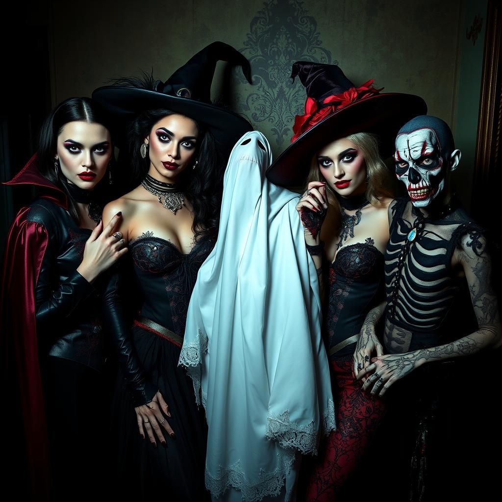 Fabulous Halloween Women in Gothic-Victorian Style