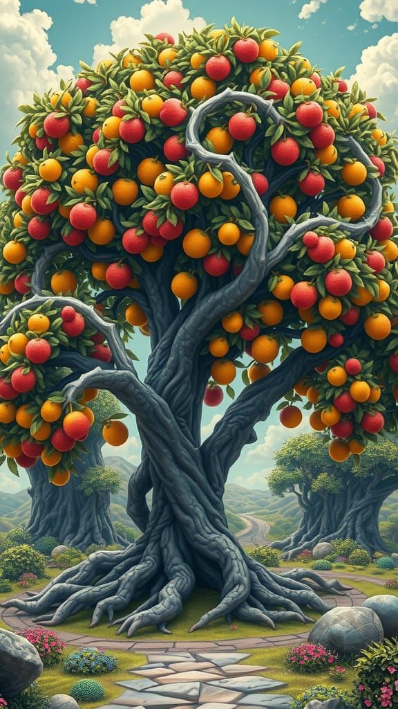 Tree of Patience in Fantasy Landscape