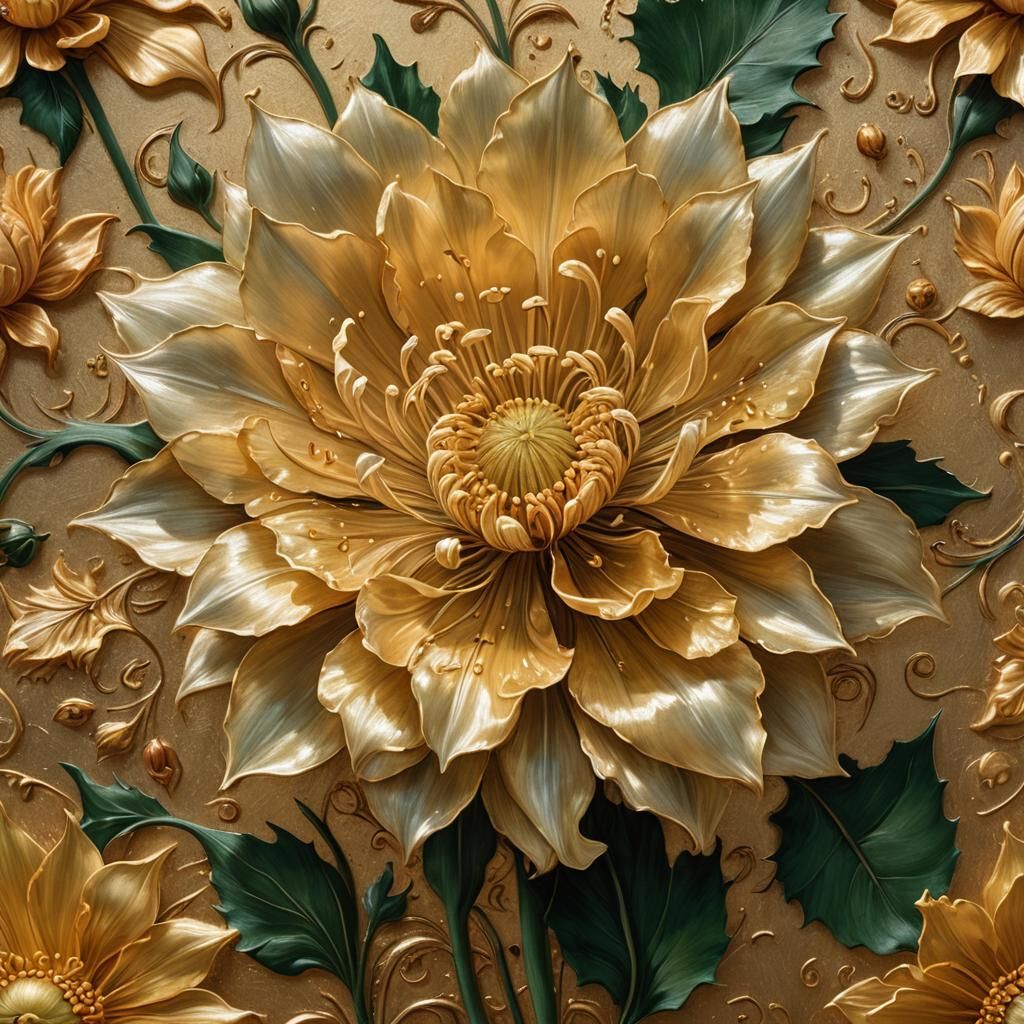 Realistic Flower in Northern Renaissance Style