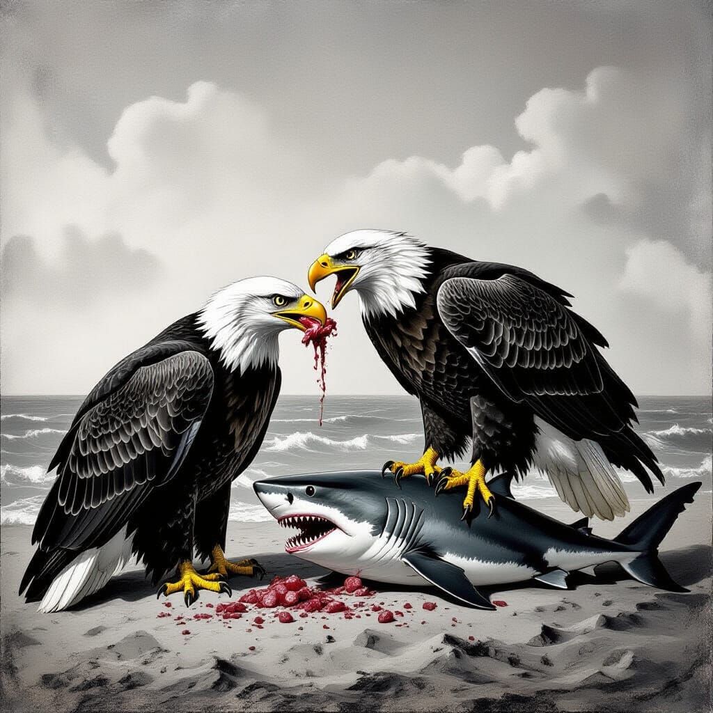 Eagle Devours Shark in Mysterious Goya-esque Photography