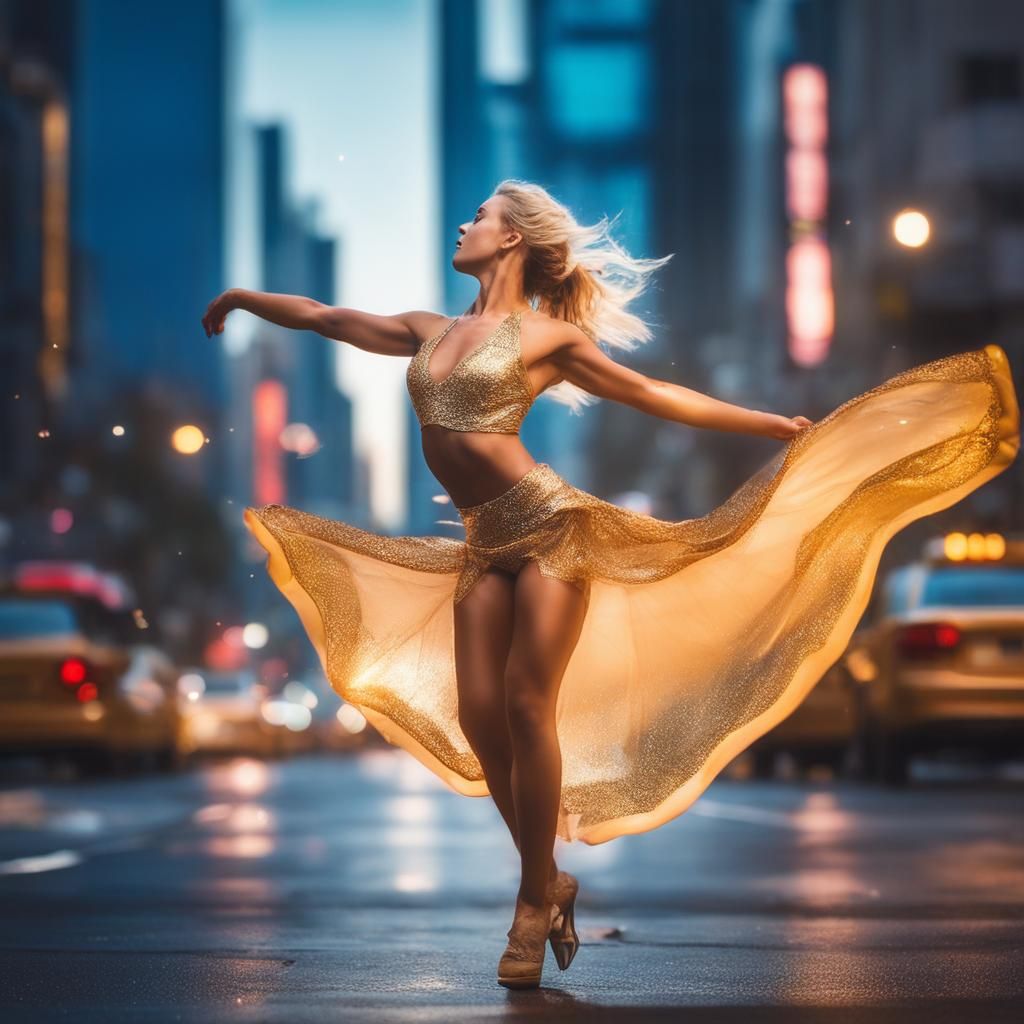 City at Night Bathed in Artificial Light