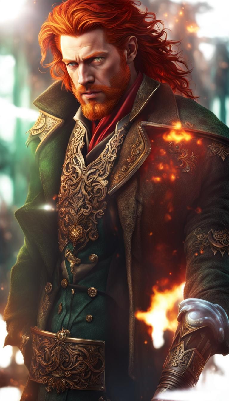 Hexblood Portrait with Emerald Eyes, in Vibrant Style