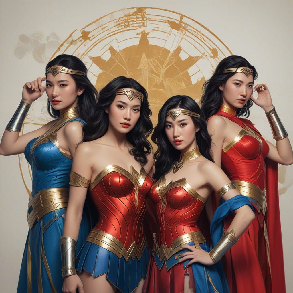 Chinese Cosplayers Channel Wonder Woman in Vibrant Digital A...