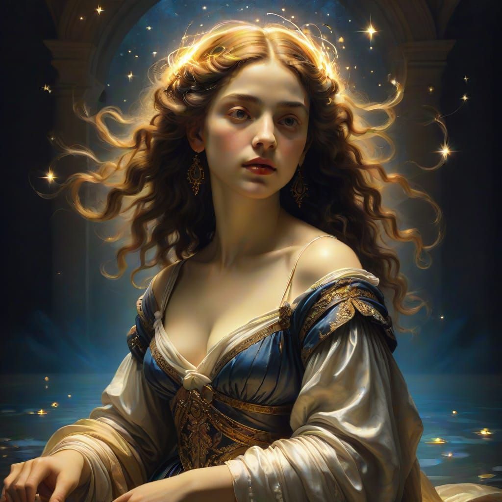 Ethereal Oracle in Renaissance Fantasy Portrait