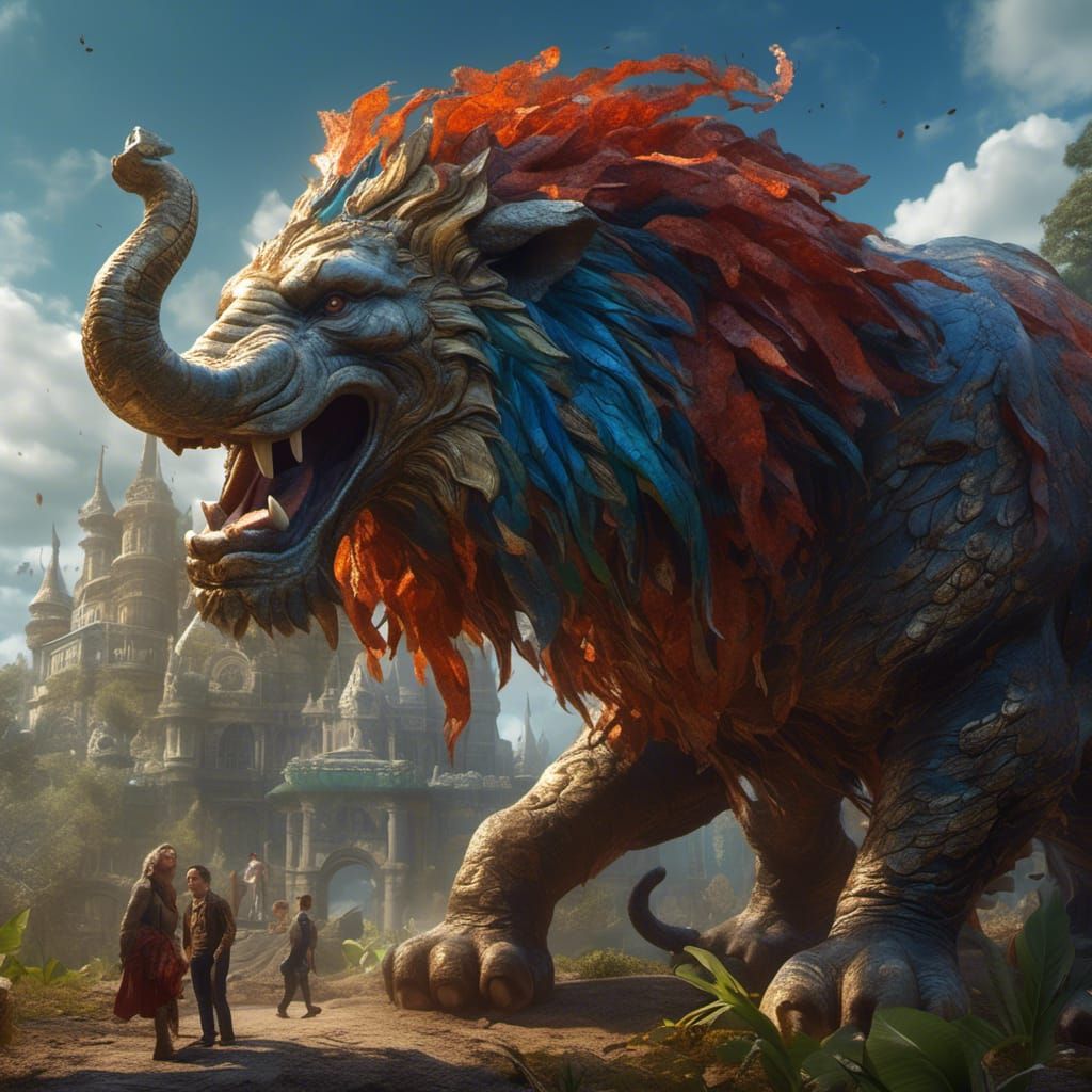 Mythical Reachisey Creature in Dark Fantasy Style