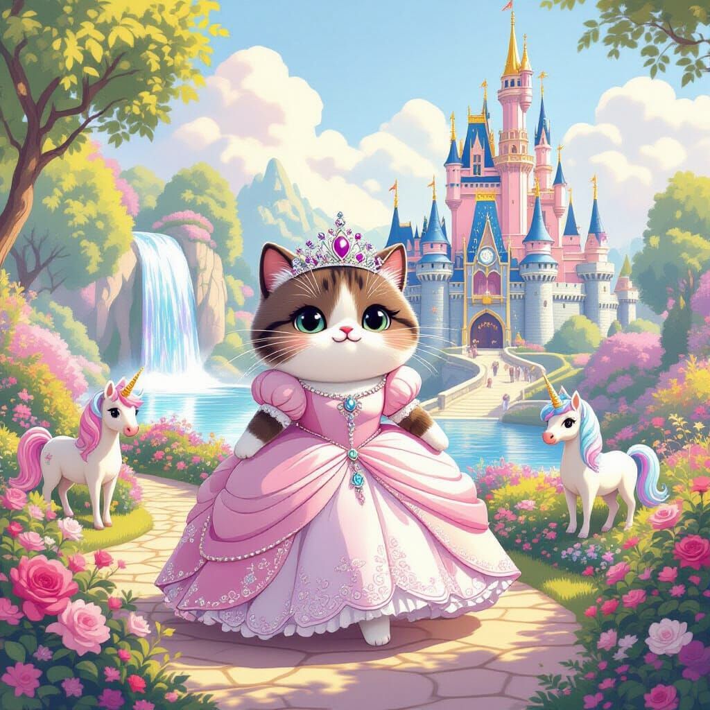 Pusheen the Cat as a Fairy-Tale Princess