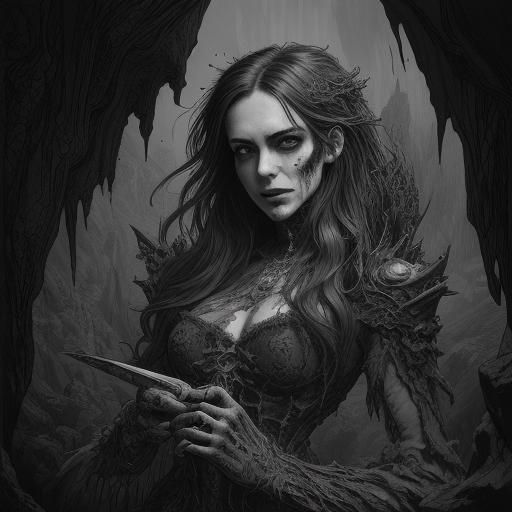 Female Vampire in a Cave