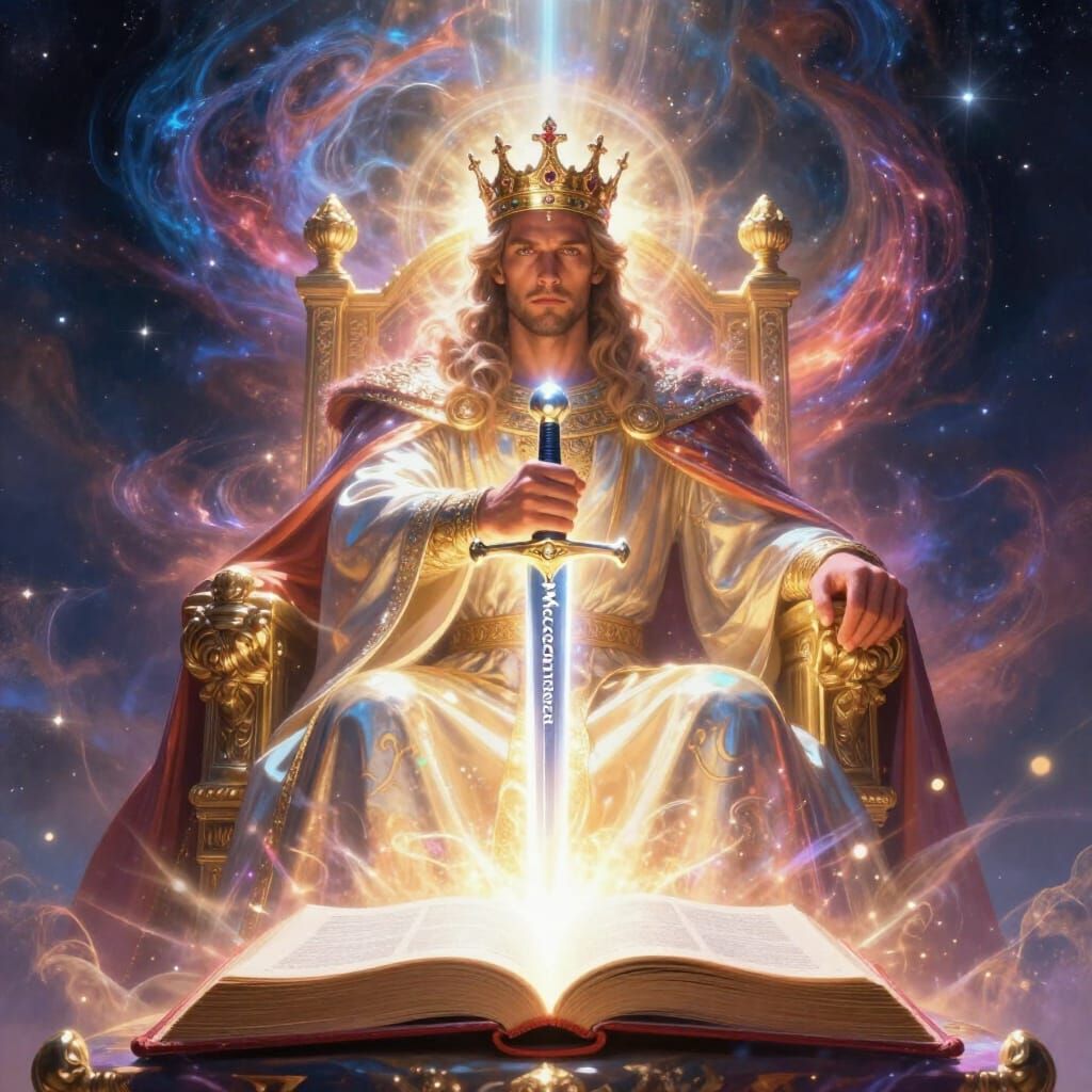 Regal King on Energy Throne with Sword of Light